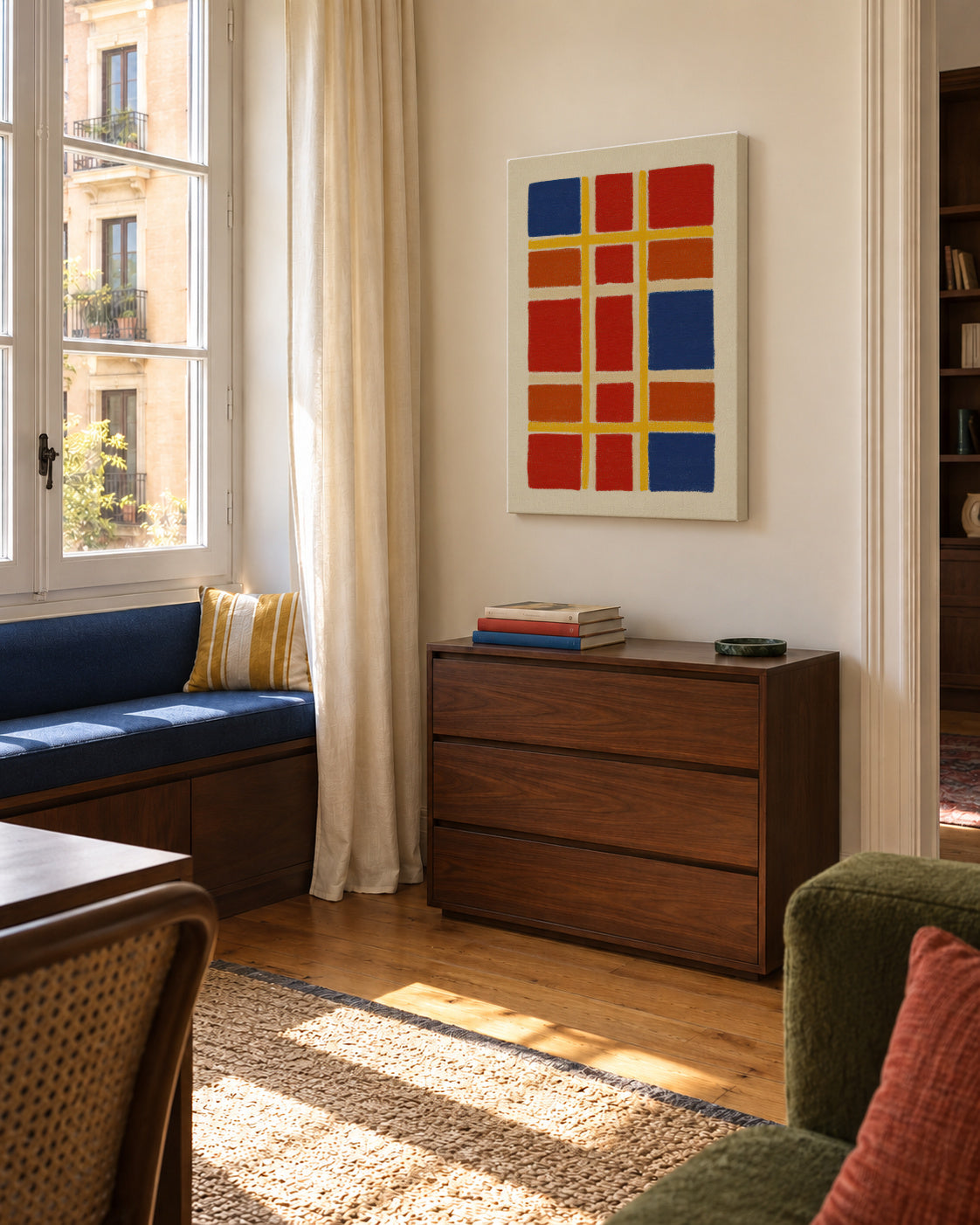 Color Grid No. 02 - Unframed canvas in an interior