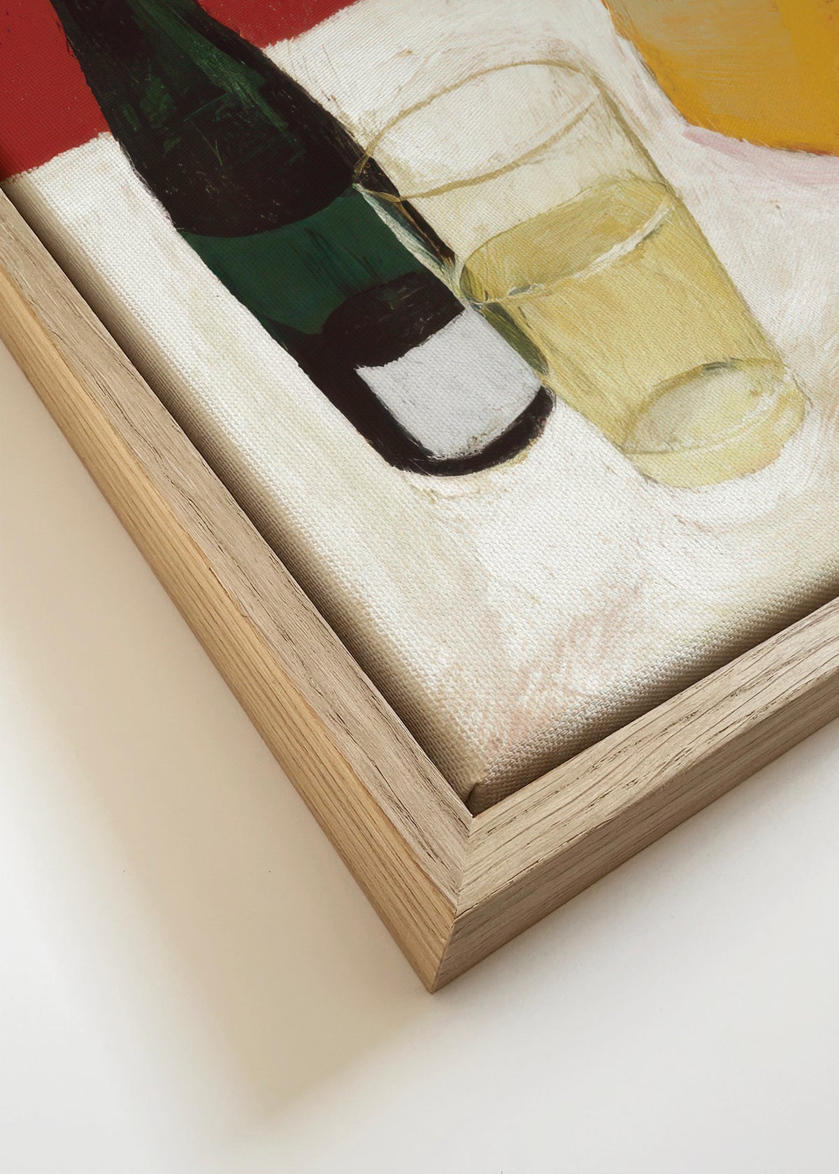 White Flowers & Pitcher II - Framed canvas detail