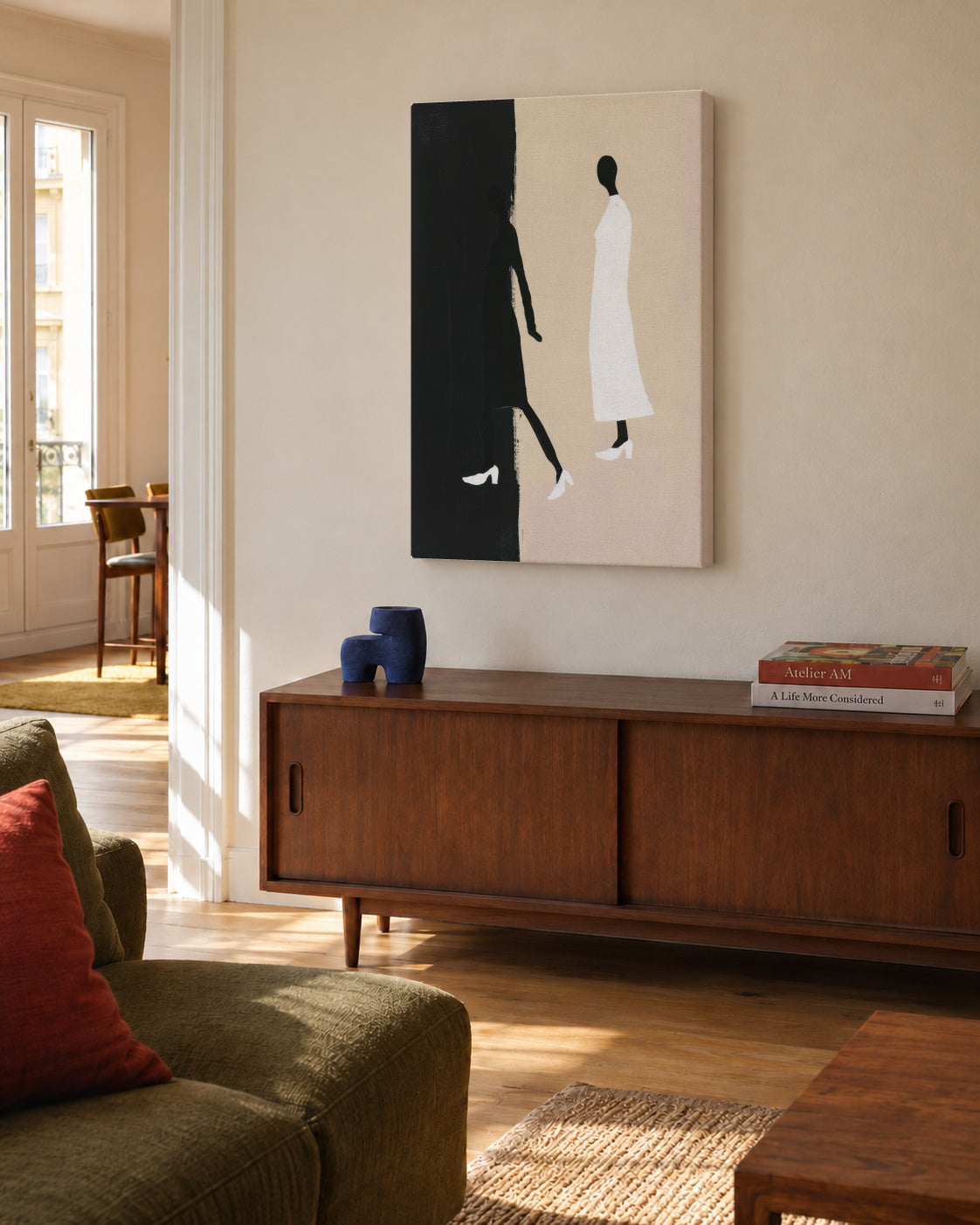 Shadow Walk - Unframed canvas in an interior