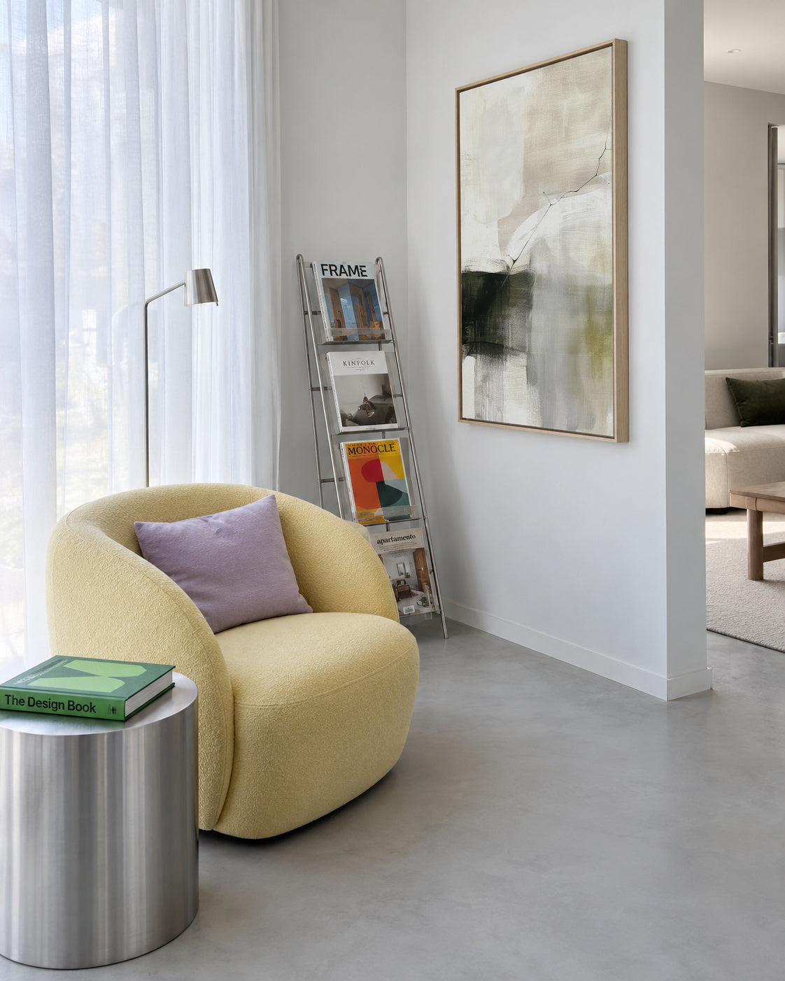 Blurred Horizon - Framed canvas in an interior