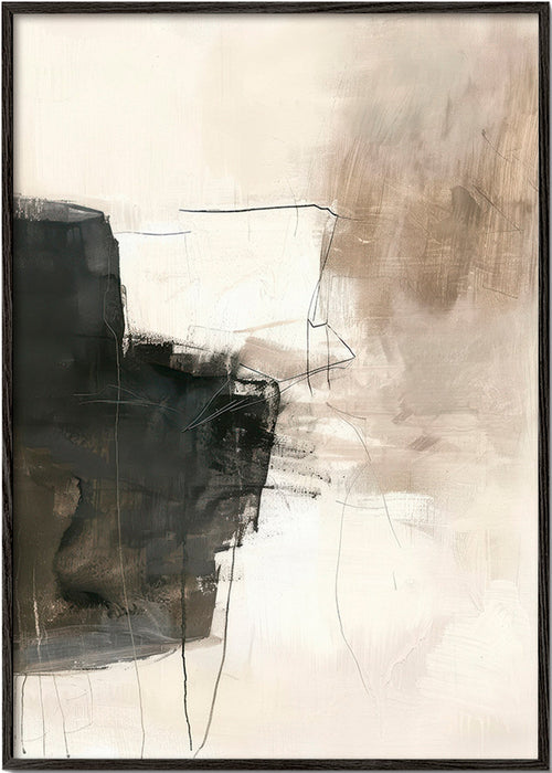 Abstract kunstwerk met donker blok – Black Frame