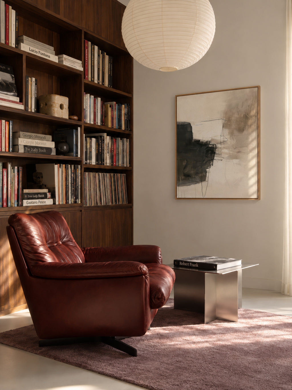 Charcoal Shadows - Framed canvas in an interior