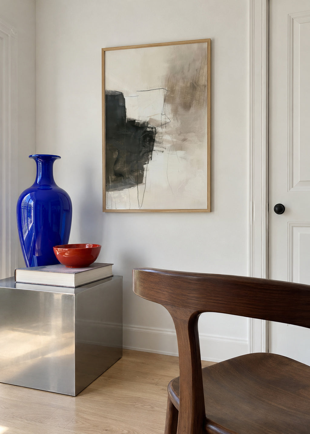 Charcoal Shadows - Framed poster in an interior