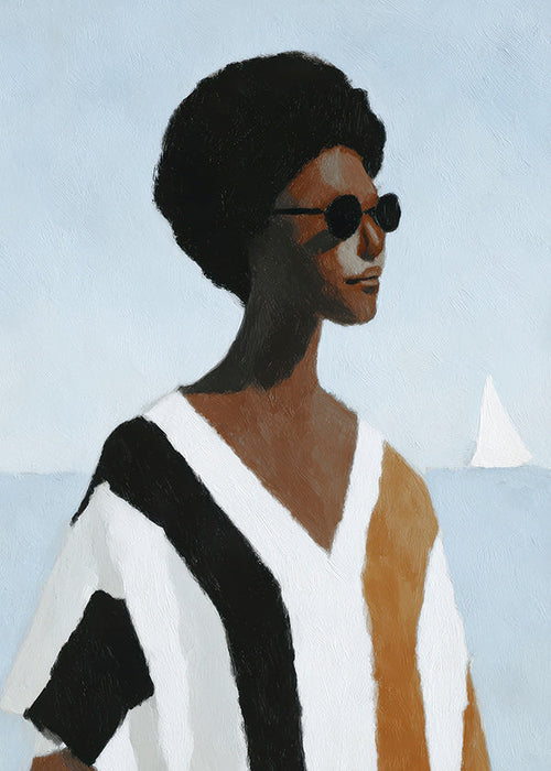 Illustratie van figuur bij zeilboot
