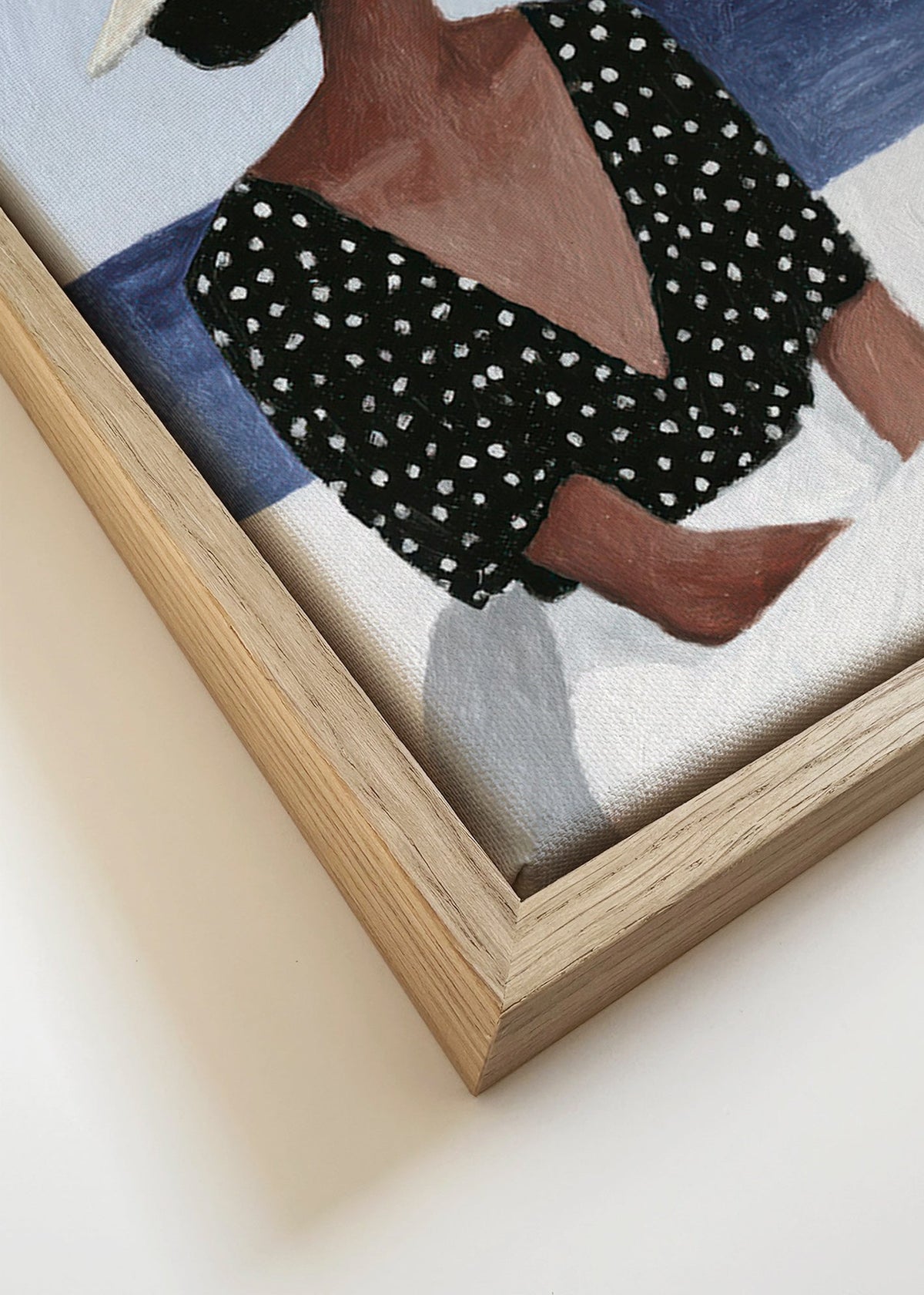 Illustratie vrouw met hoed – Canvas detail