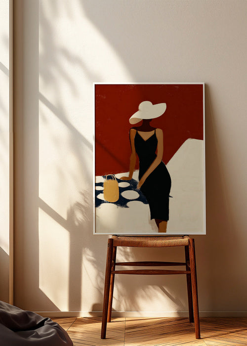 Elegante illustratie van figuur in zwarte jurk – Product1