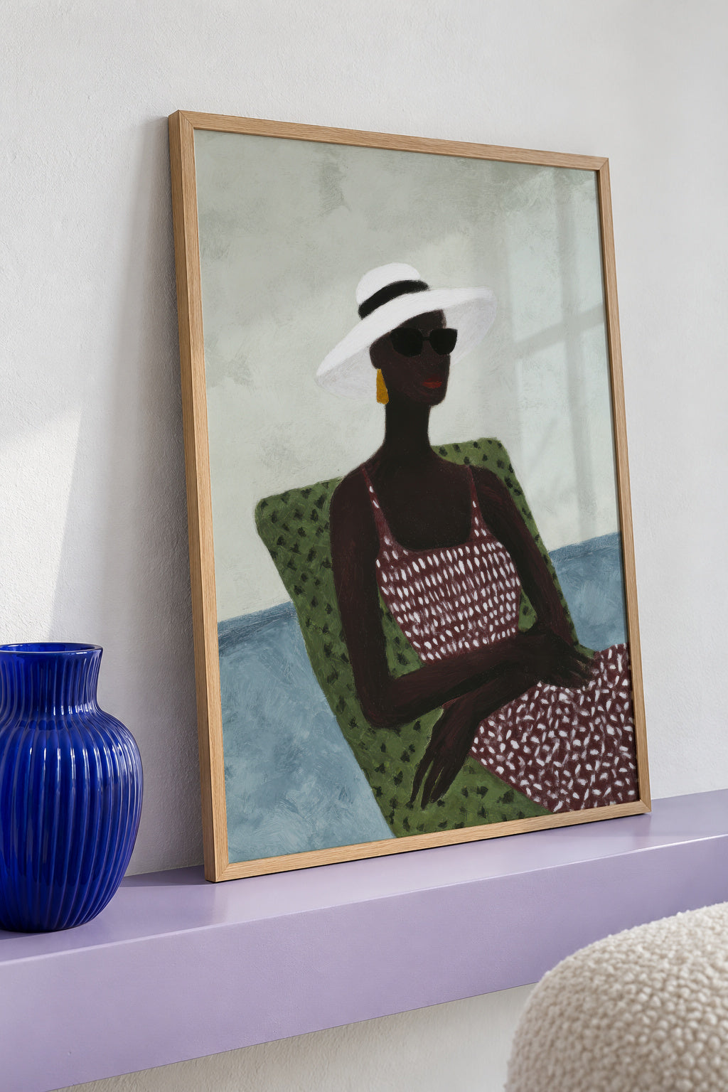 Sunbathing in Pink - Framed poster detail