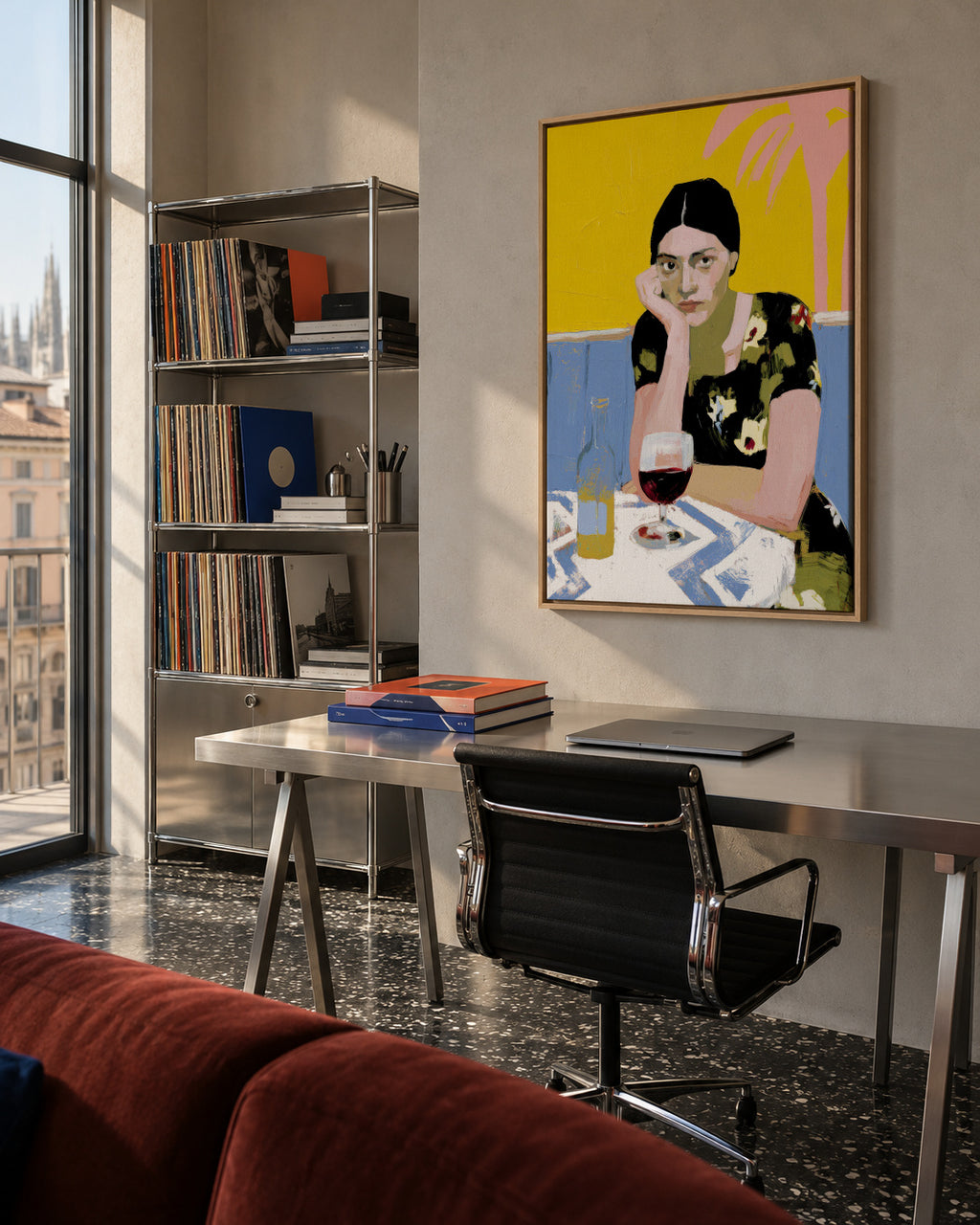 Midnight Cocktail - Framed canvas in an interior