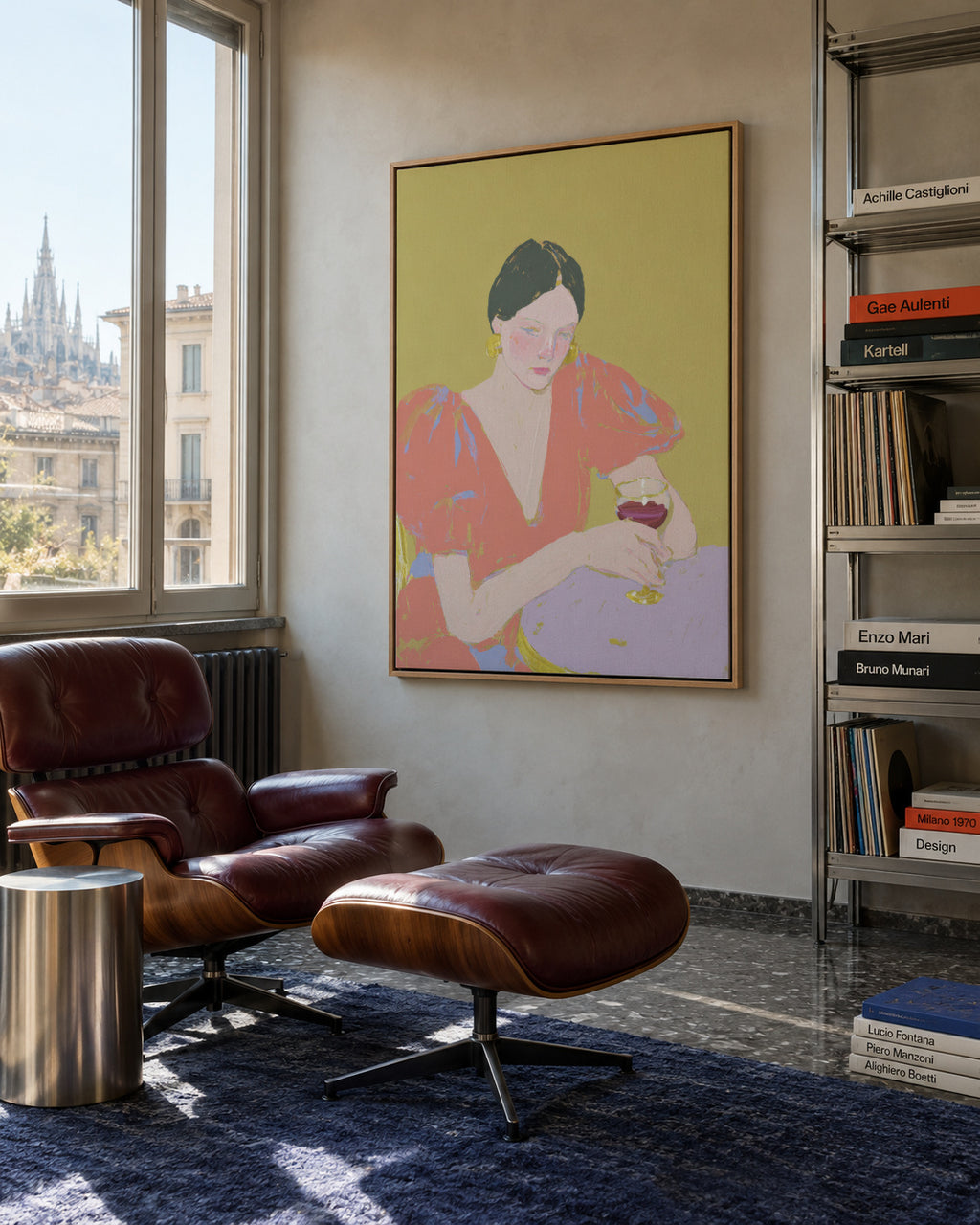 Pastel Evening - Framed canvas in an interior