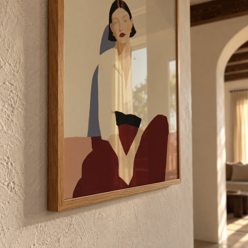 Minimalist Seated Figure - Framed poster detail