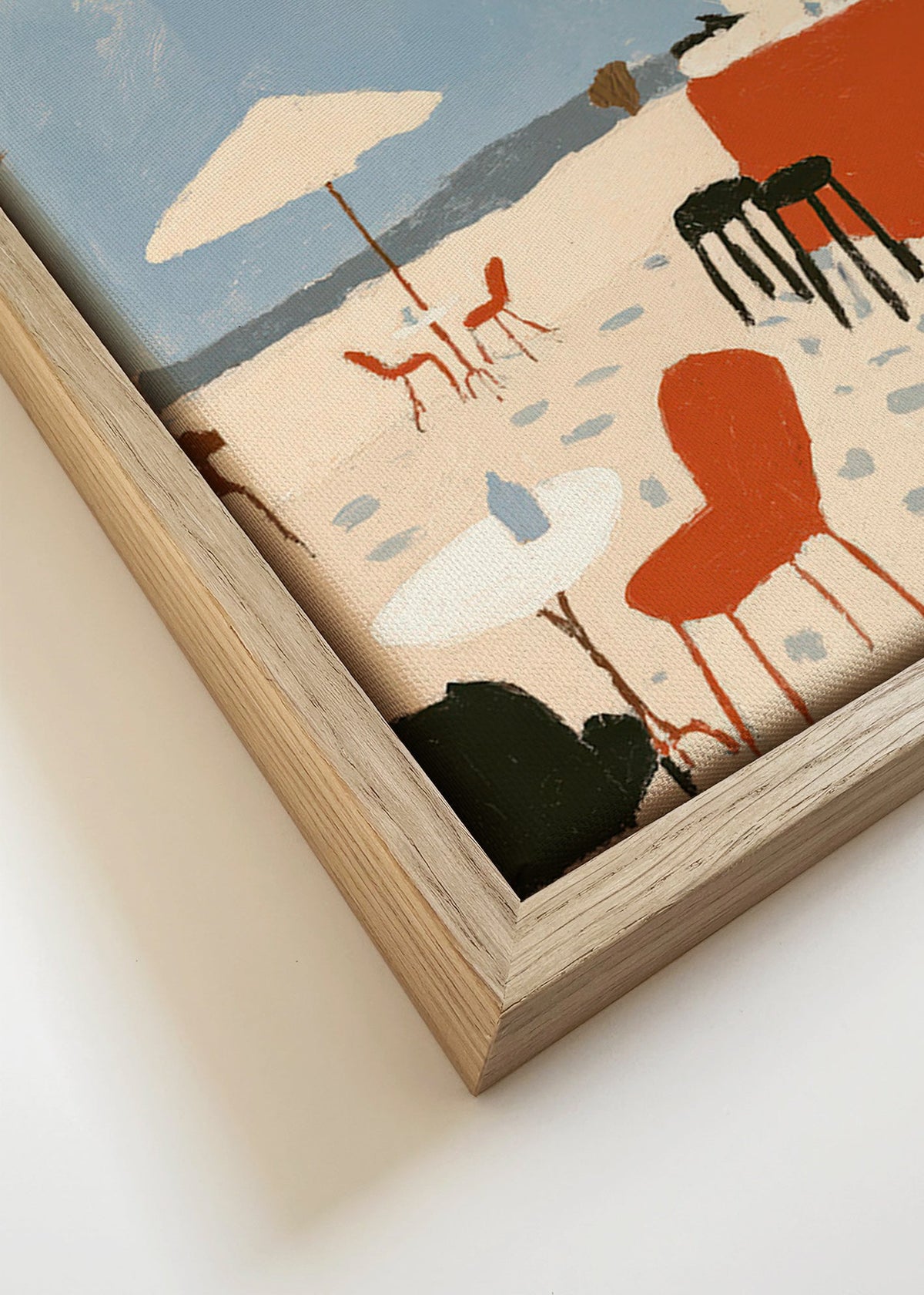 Landschap kunst: minimalistisch kustterras – Canvas detail