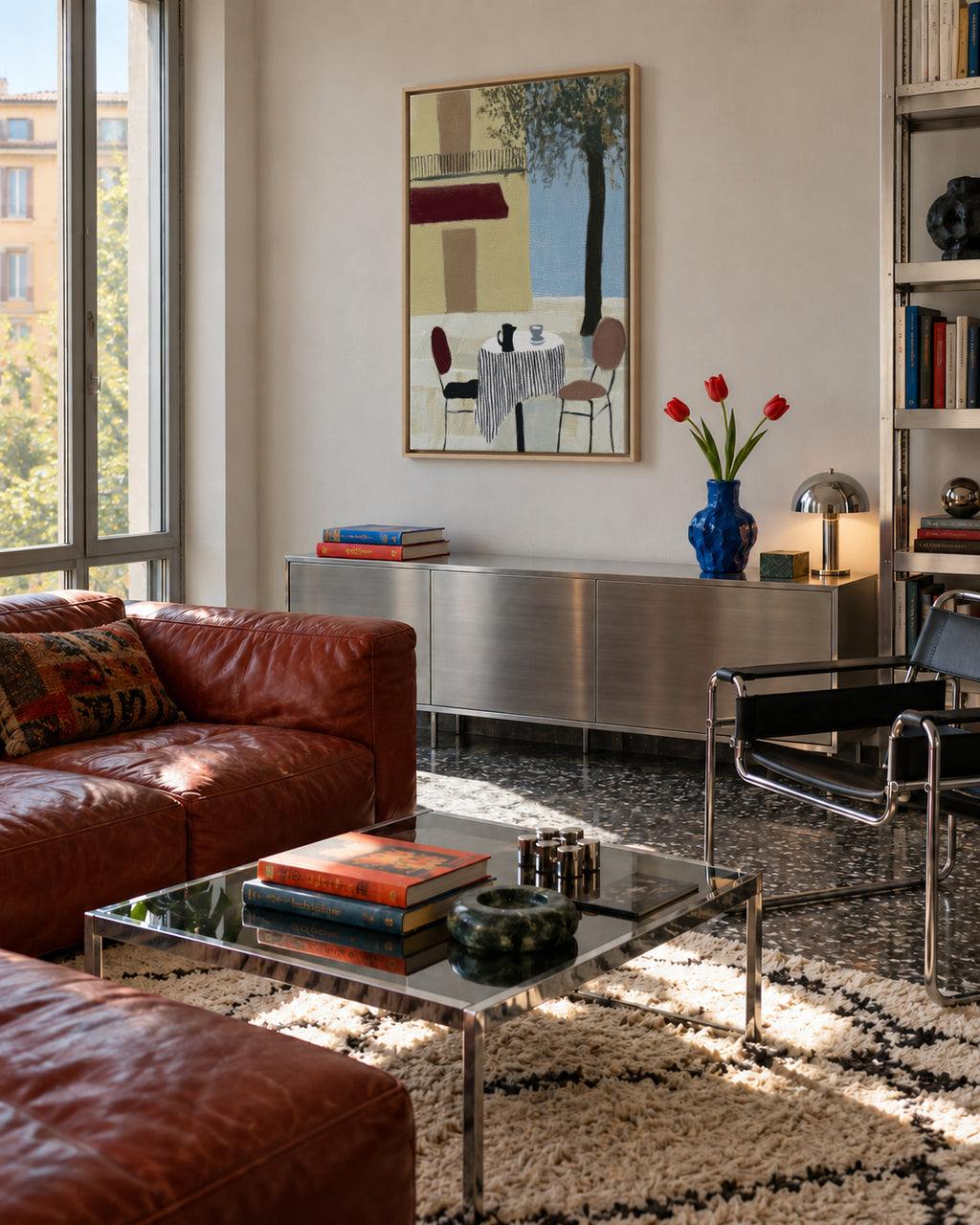 Morning Table - Framed canvas in an interior