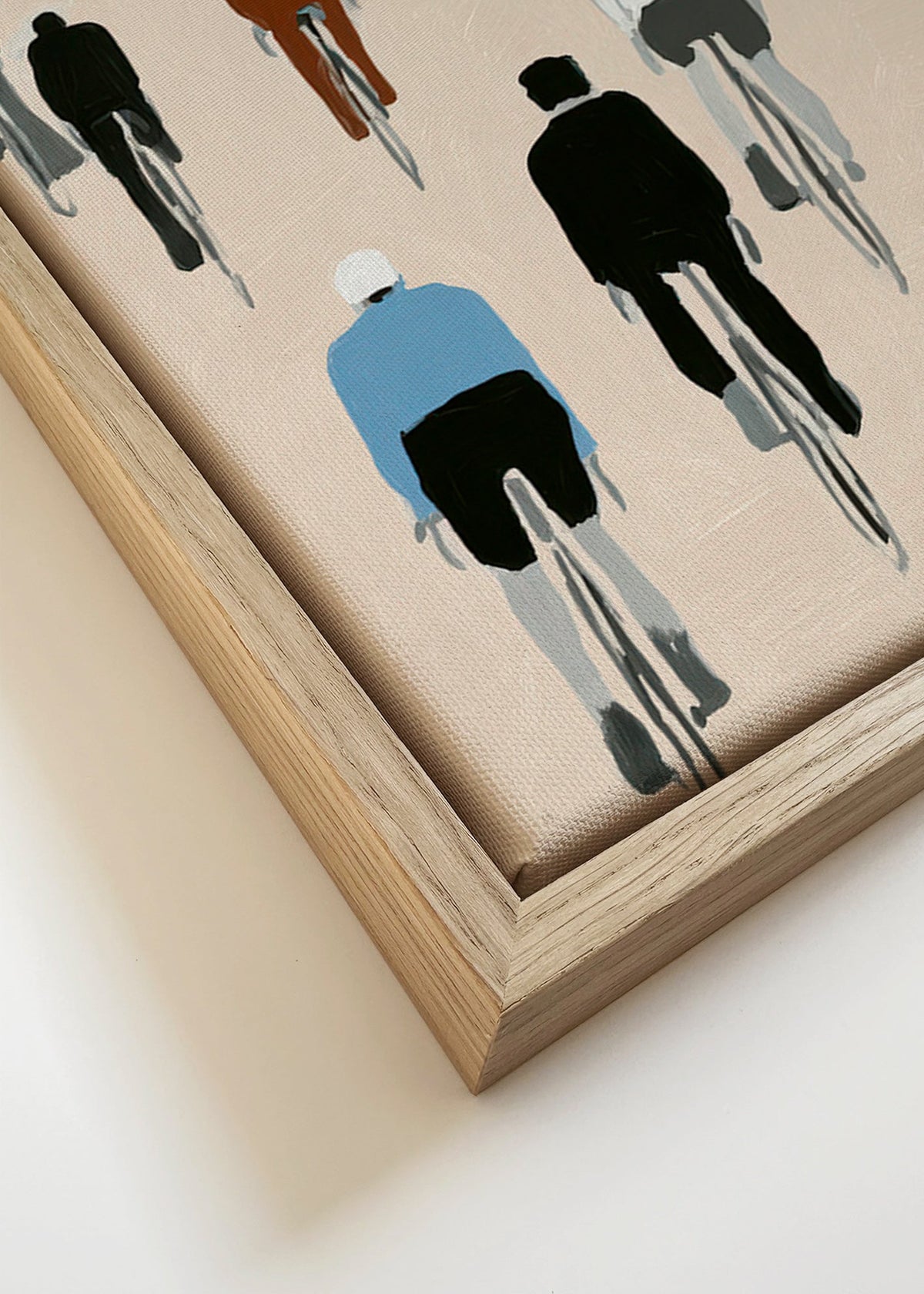 Keuken kunst Fietsers op promenade – Canvas detail