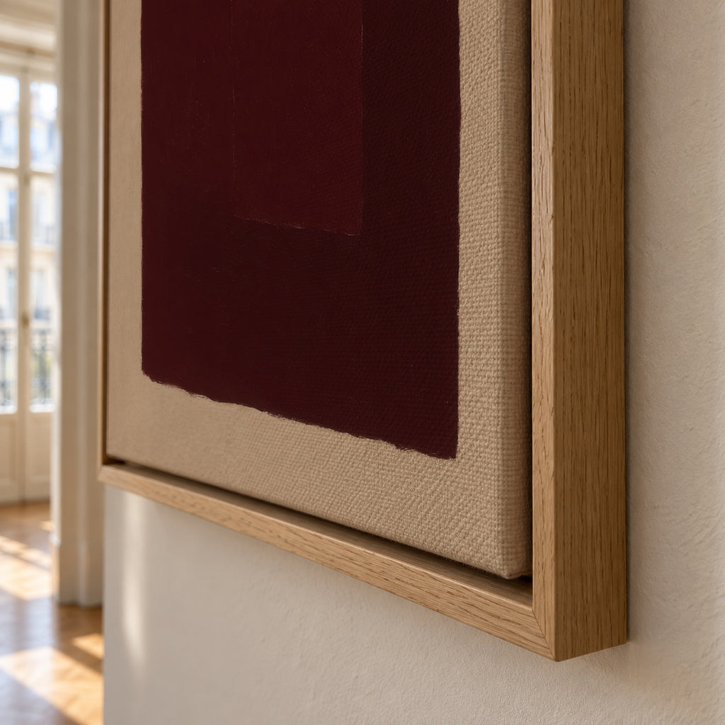 Crimson Structure II - Framed canvas detail