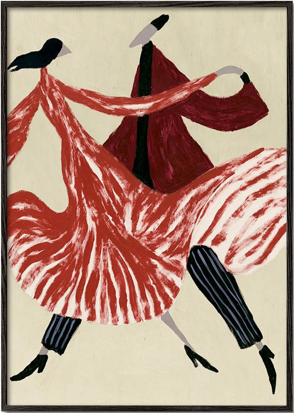 Abstract kunstwerk met dansende figuren