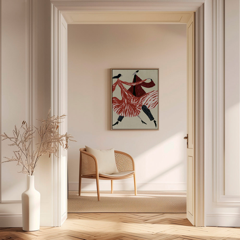 Abstract kunstwerk met dansende figuren