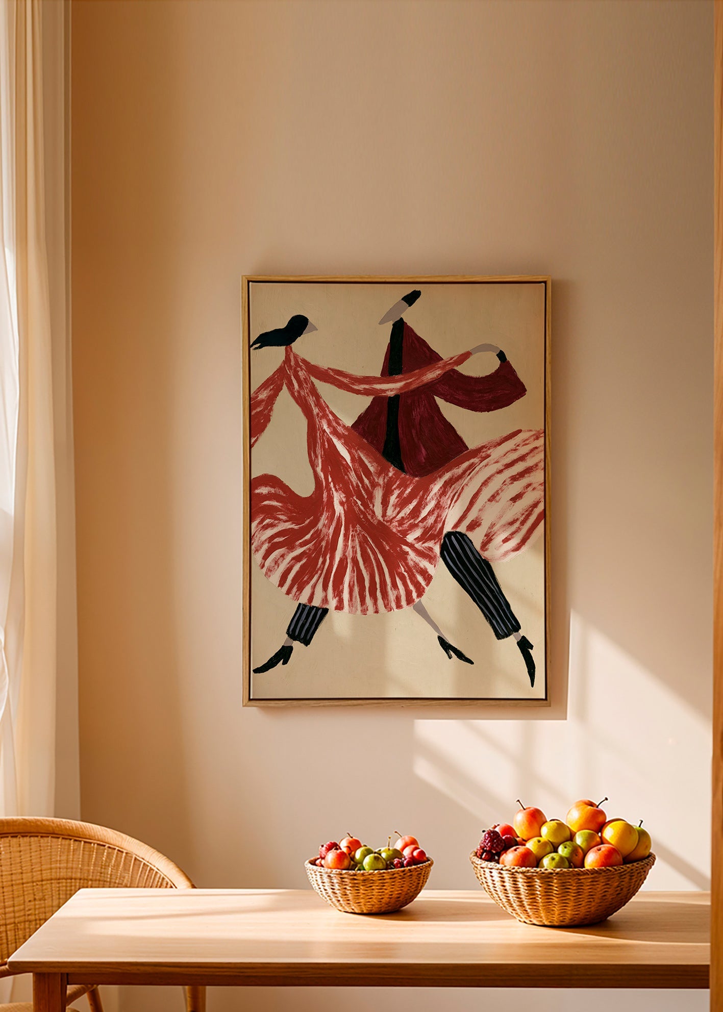 Abstract kunstwerk met dansende figuren