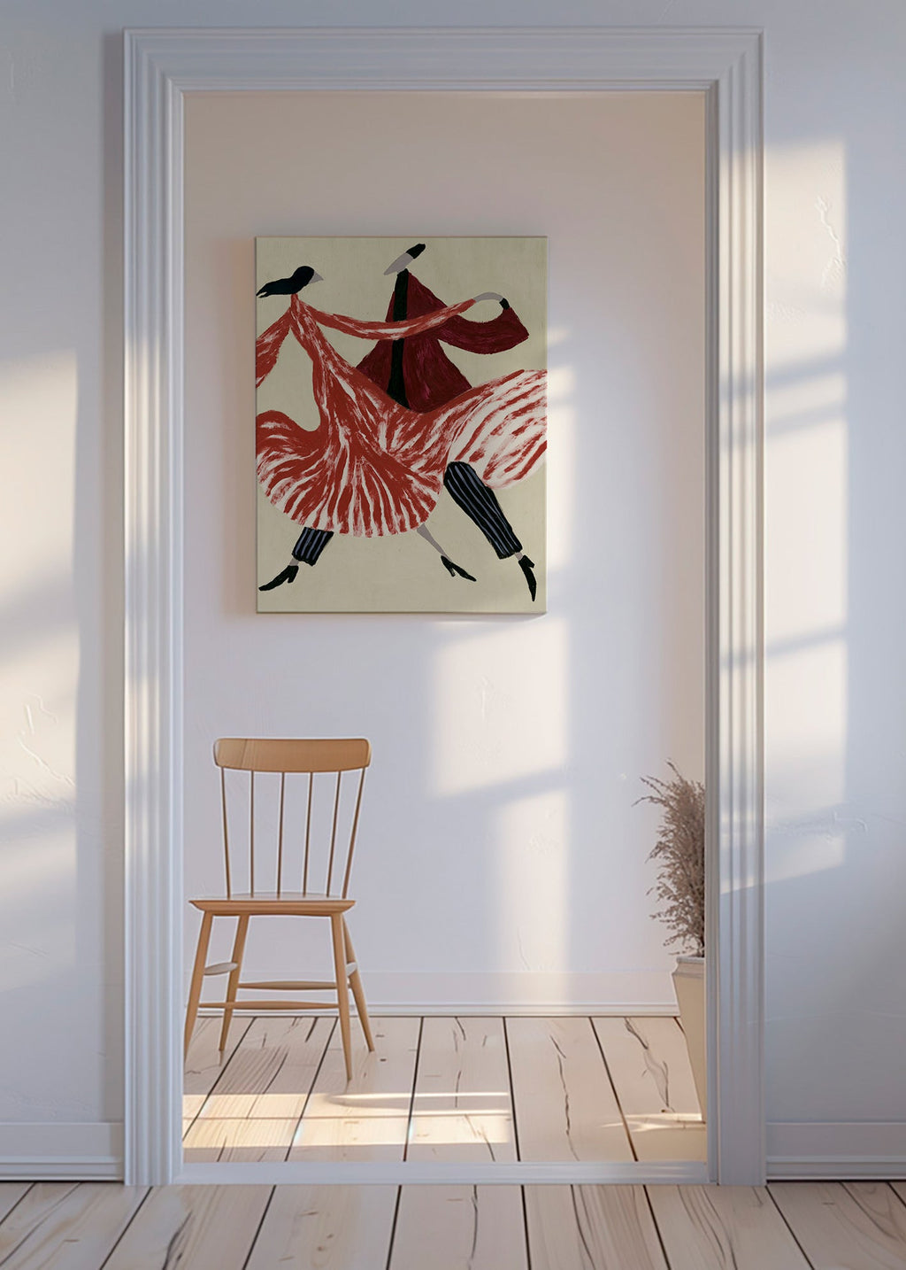 Abstract kunstwerk met dansende figuren