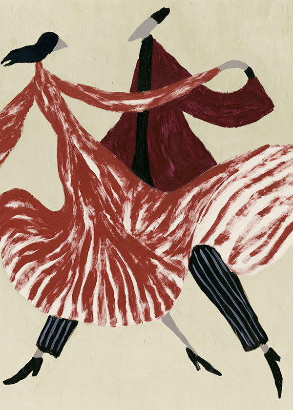 Abstract kunstwerk met dansende figuren