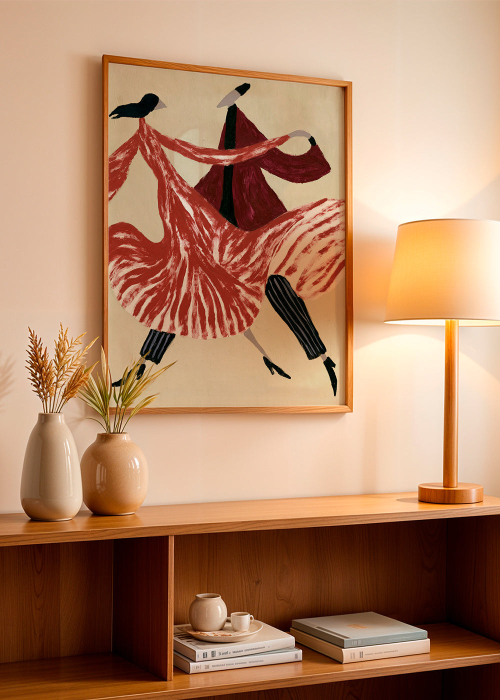 Abstract kunstwerk met dansende figuren