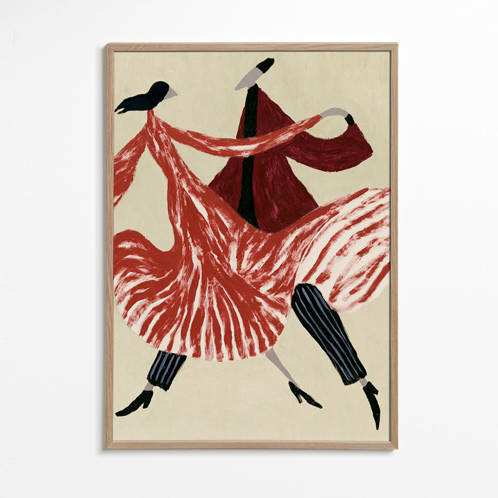 Abstract kunstwerk met dansende figuren