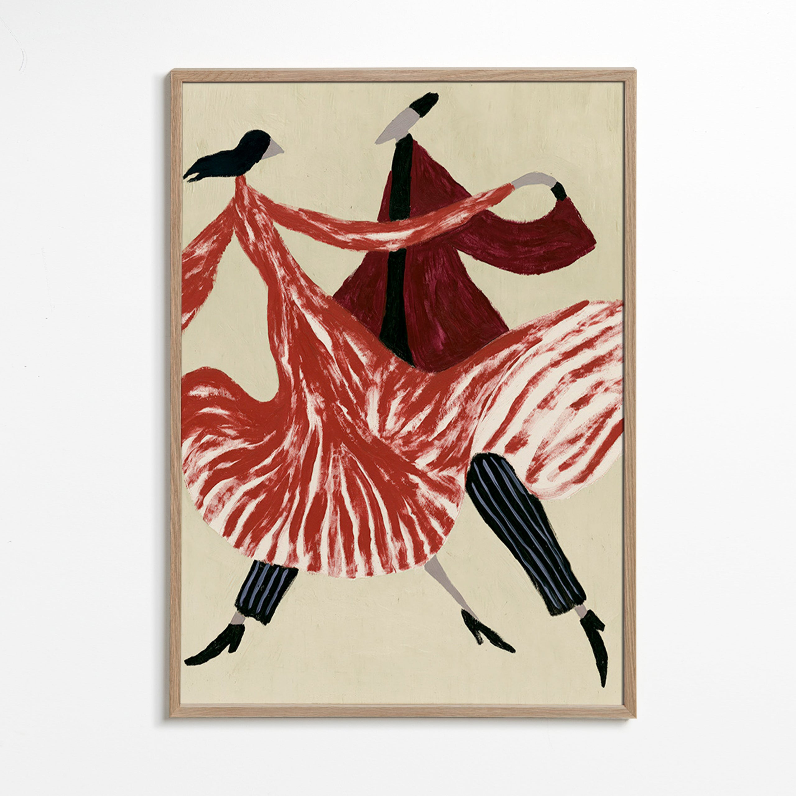 Abstract kunstwerk met dansende figuren