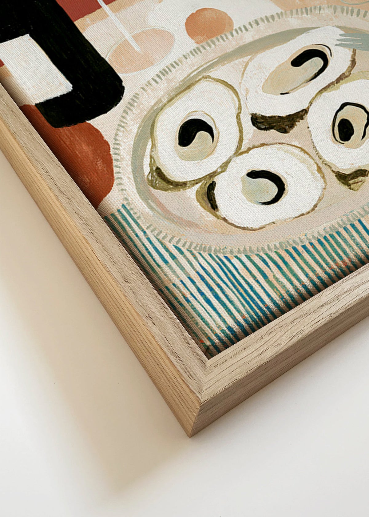 Keuken kunst: oester-stilleven met wijn
