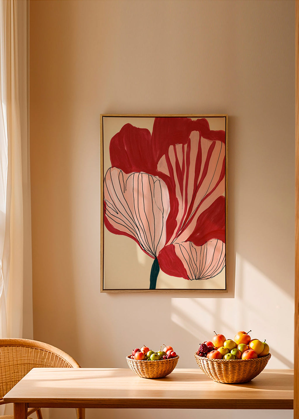Botanische poster met scharlakenbladeren – Canvas1