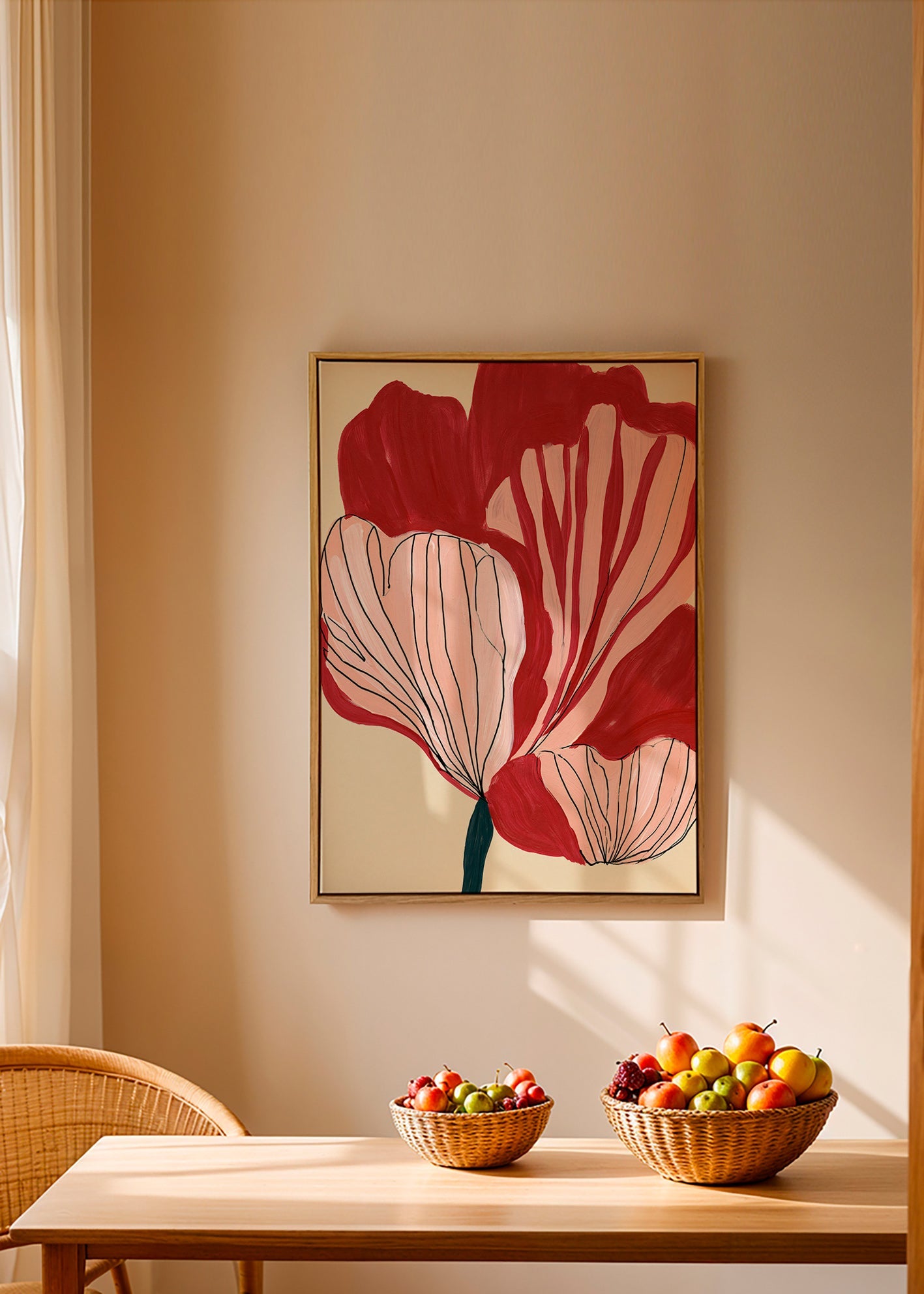 Botanische poster met scharlakenbladeren – Canvas1