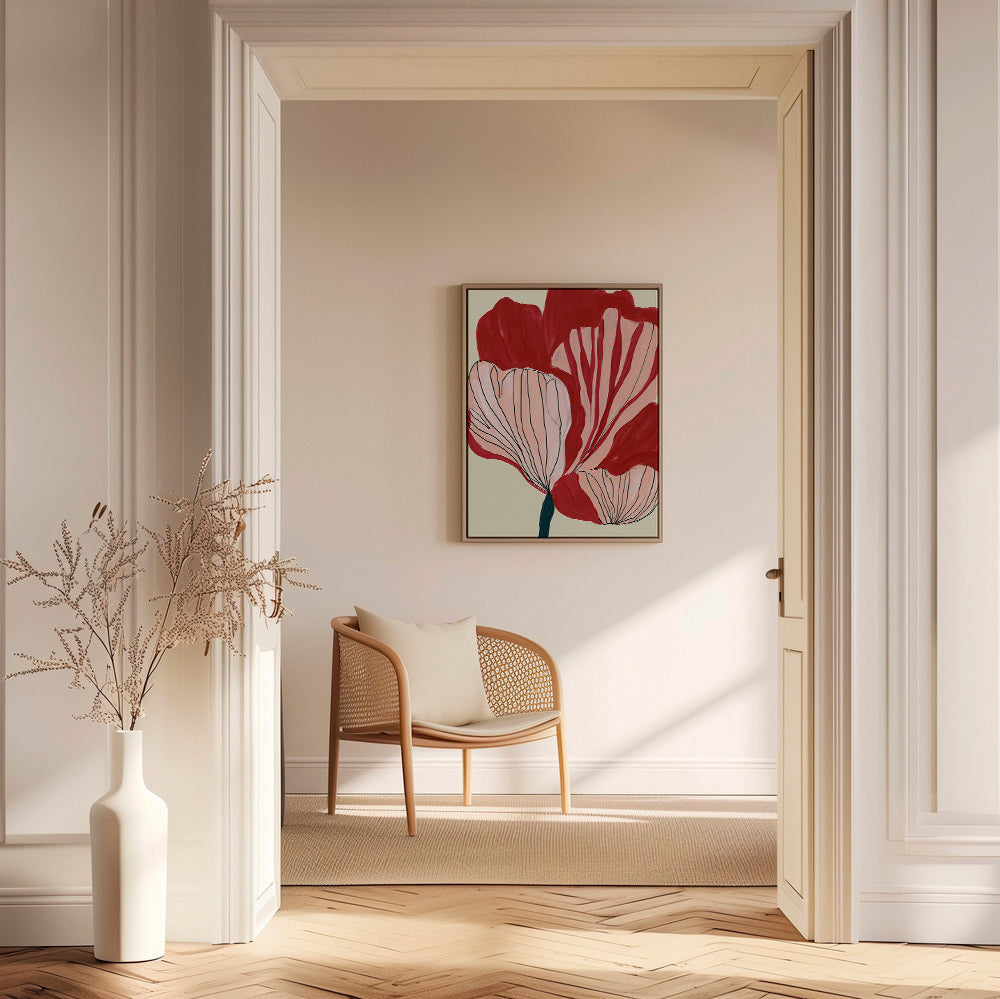 Botanische poster met scharlakenbladeren – Canvas2