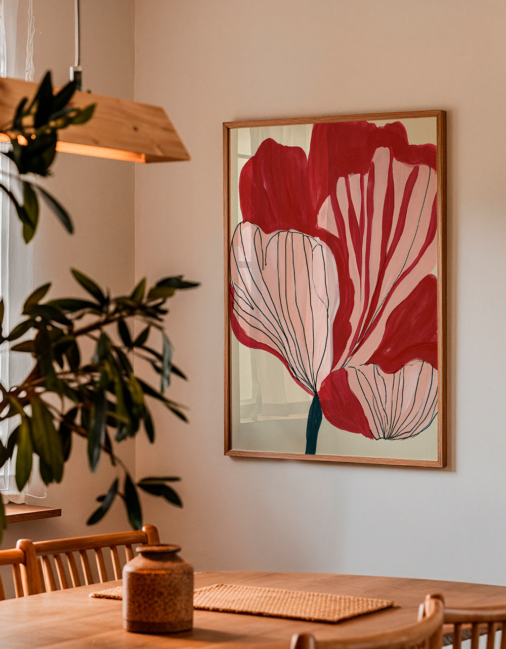 Botanische poster met scharlakenbladeren – Product1