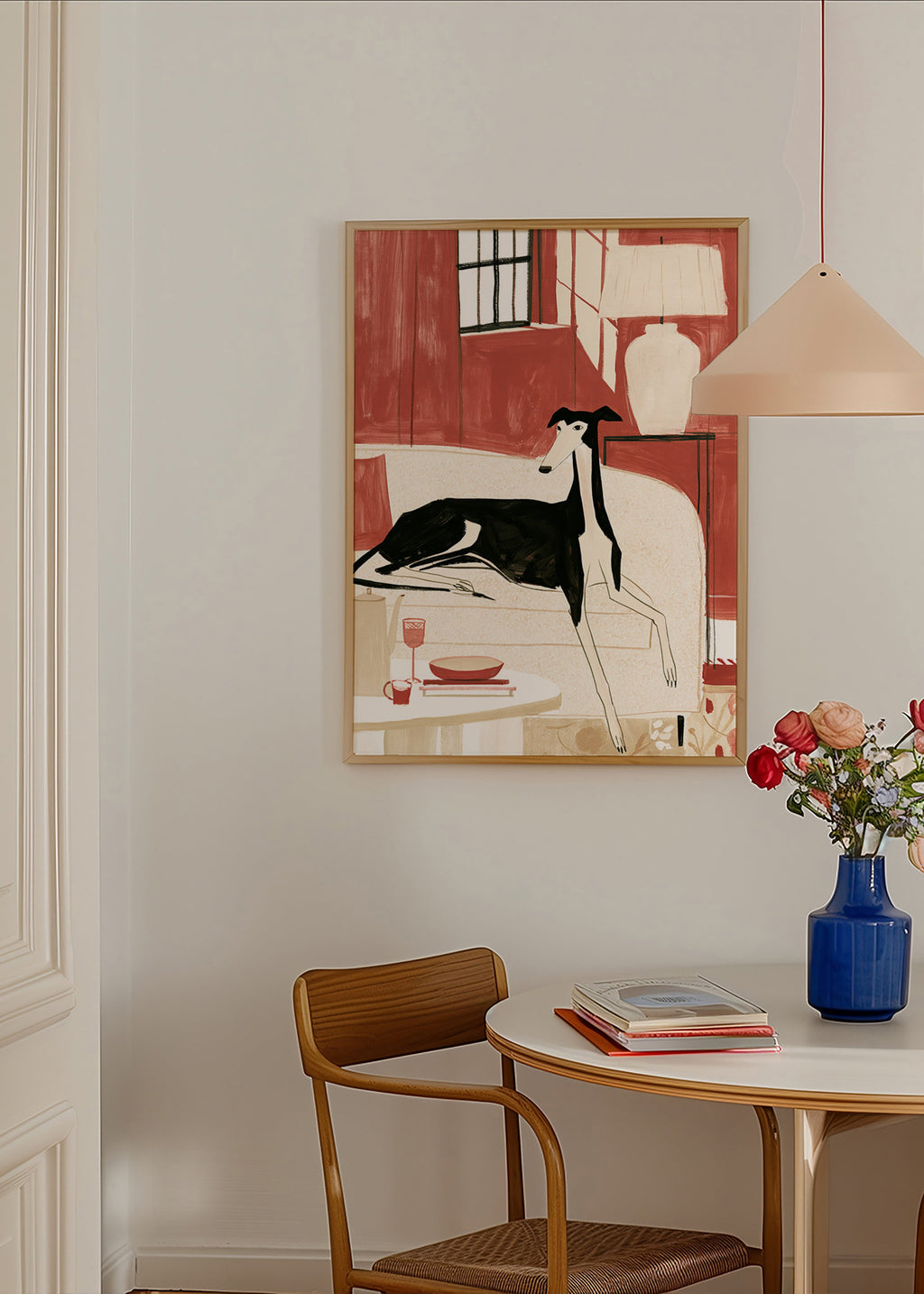 Galgo illustratie op bank