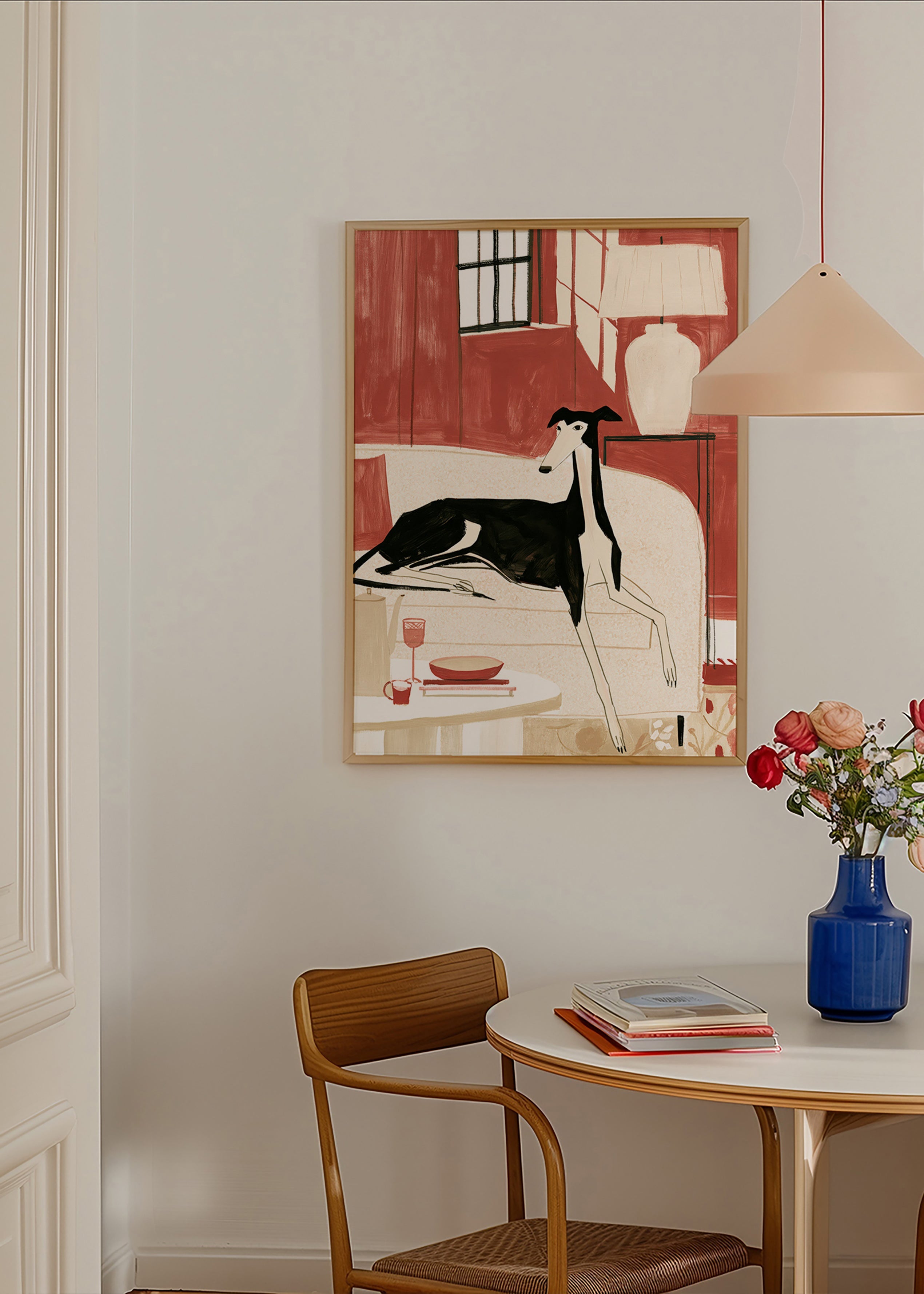 Galgo illustratie op bank