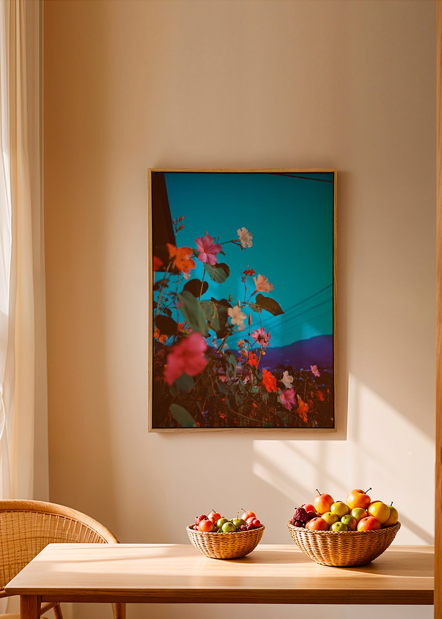 Botanische poster: bougainvillea in de schemer