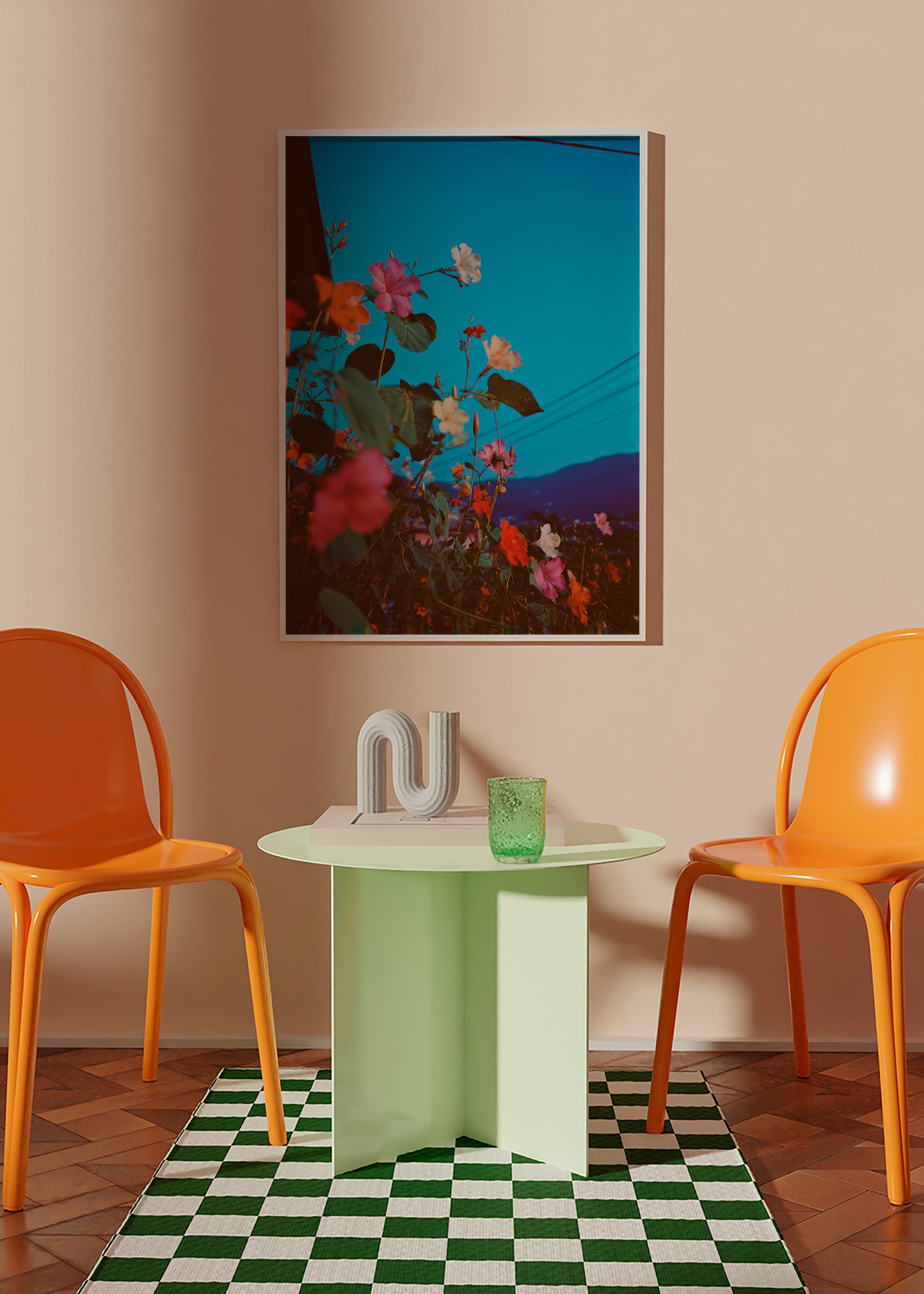 Botanische poster: bougainvillea in de schemer