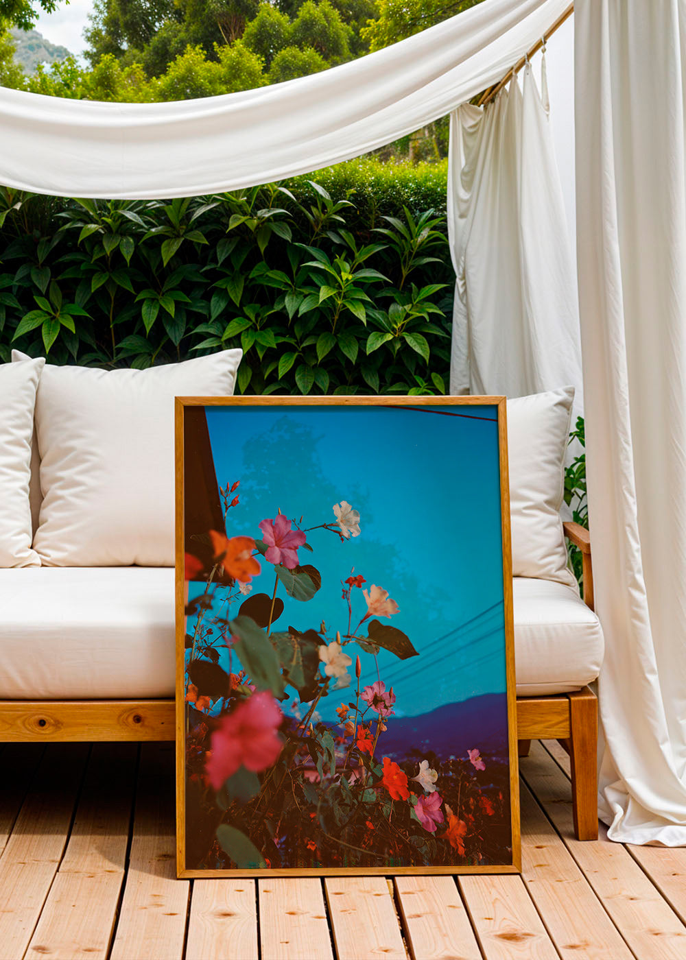 Botanische poster: bougainvillea in de schemer