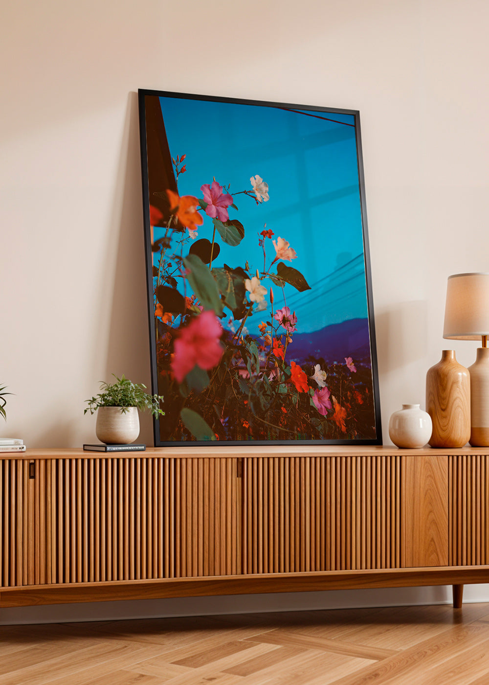 Botanische poster: bougainvillea in de schemer