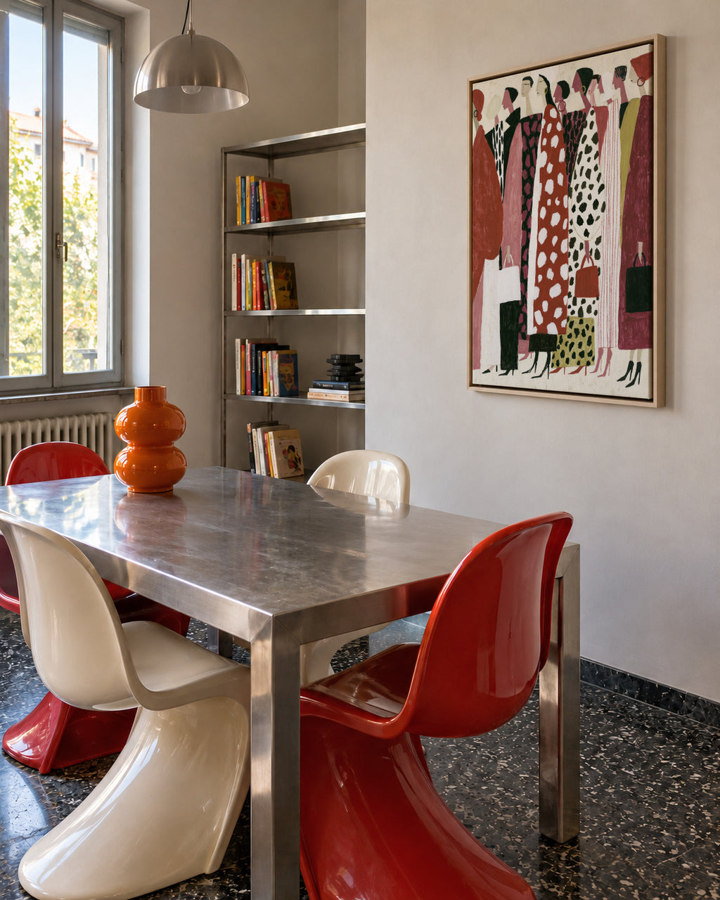 The Fashion Crowd - Framed canvas in an interior