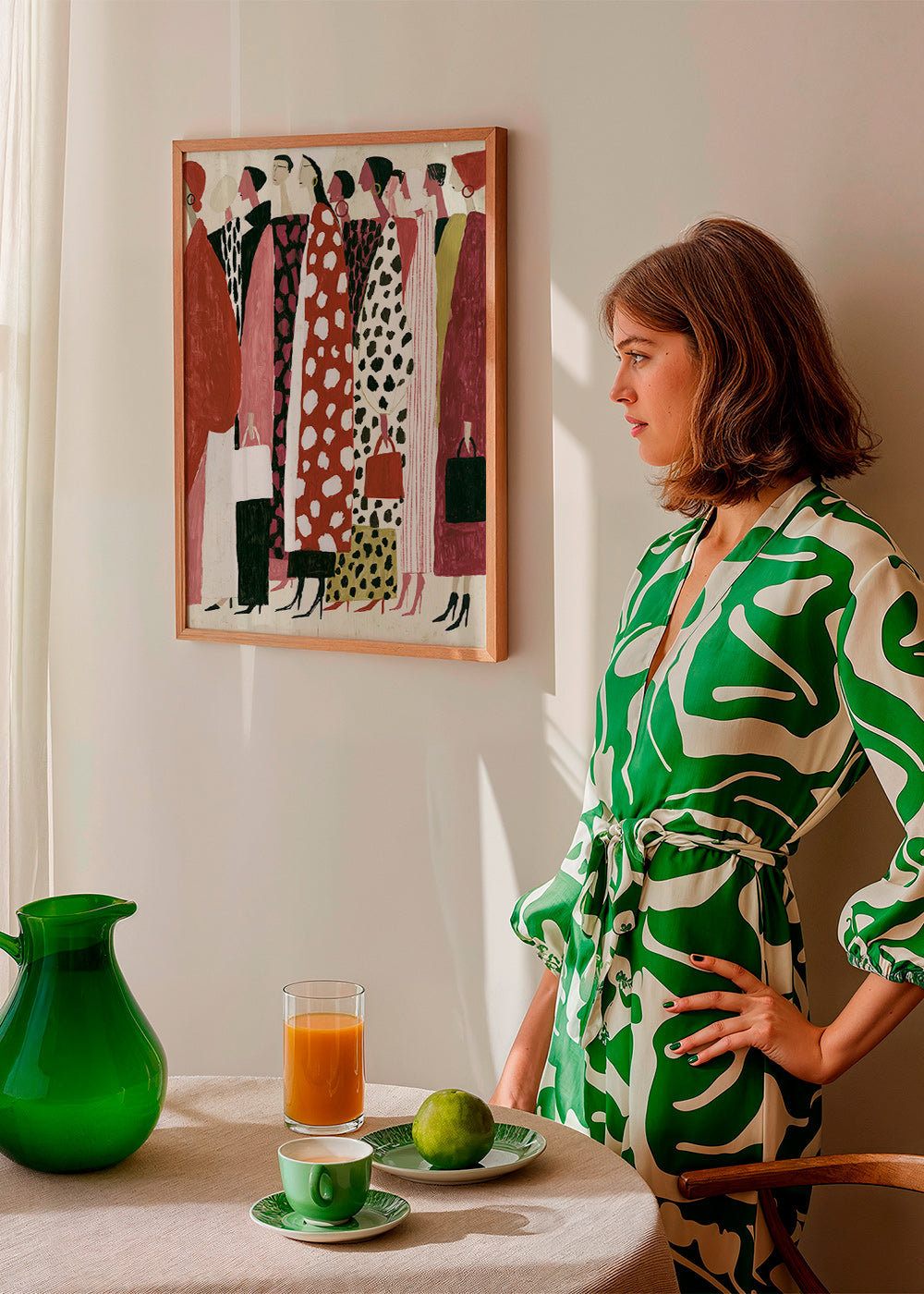 Modeillustratie: gestileerde profieloptocht