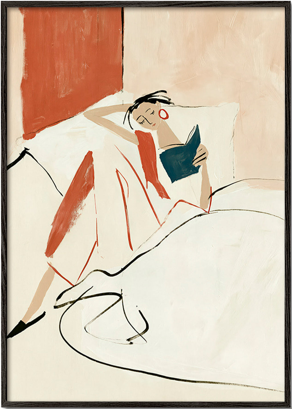 Illustratie vrouw die leest
