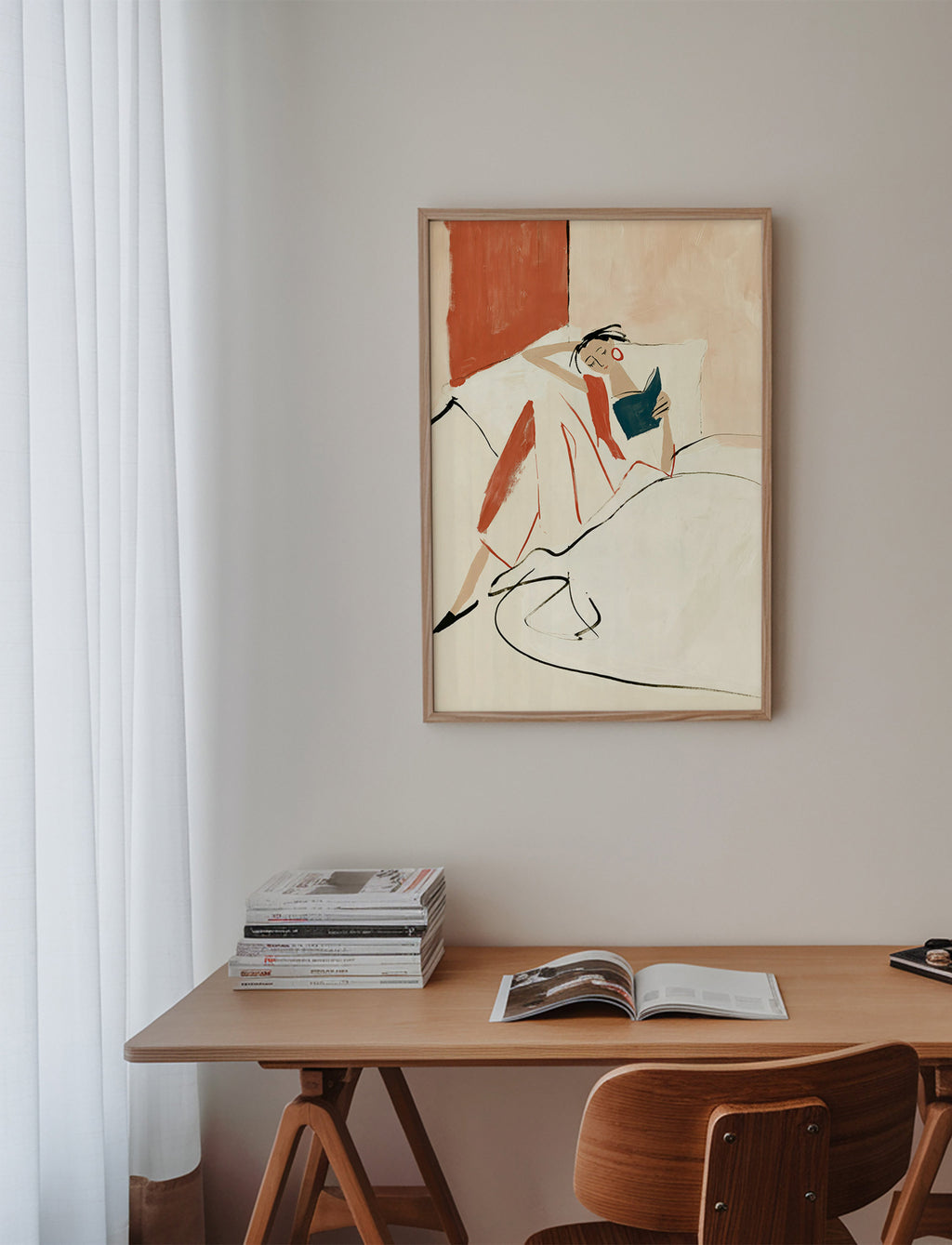 Illustratie vrouw die leest