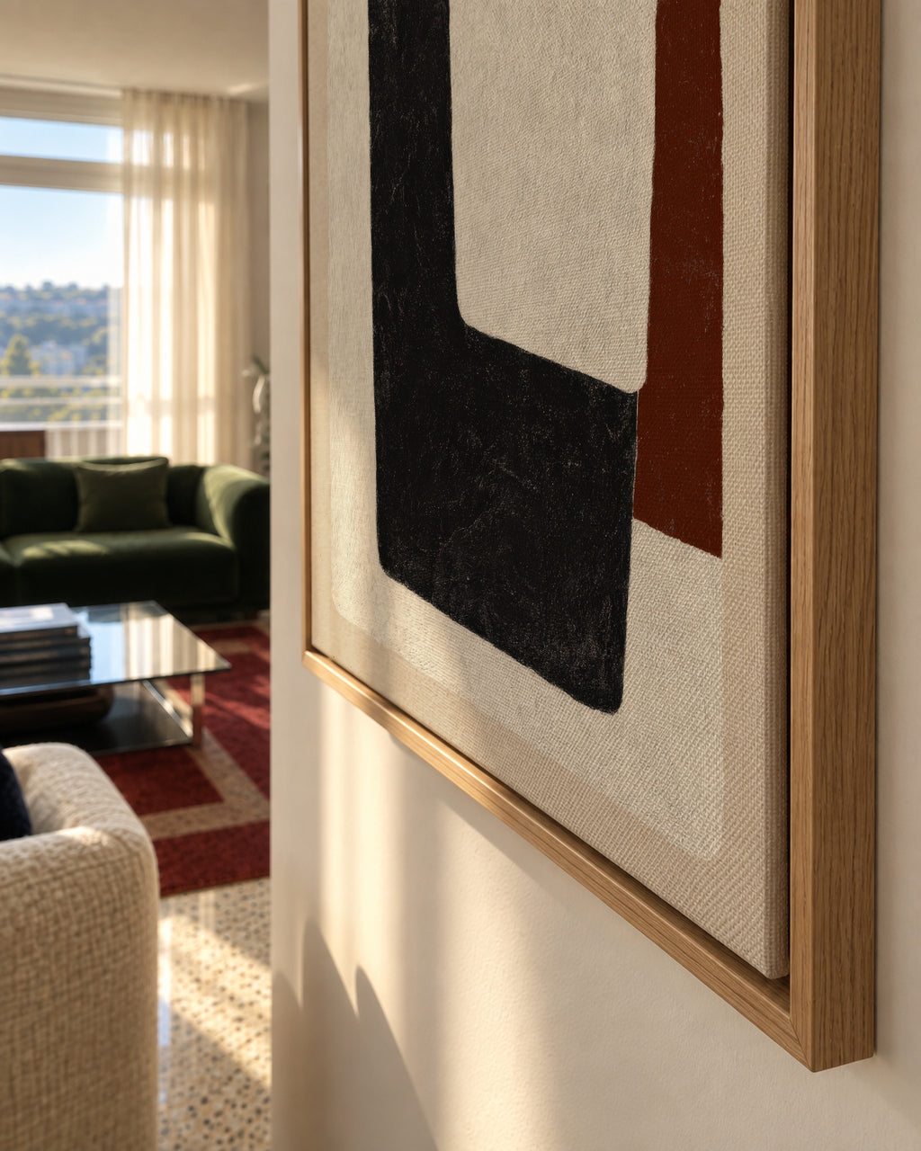 Earth Blocks - Framed canvas detail