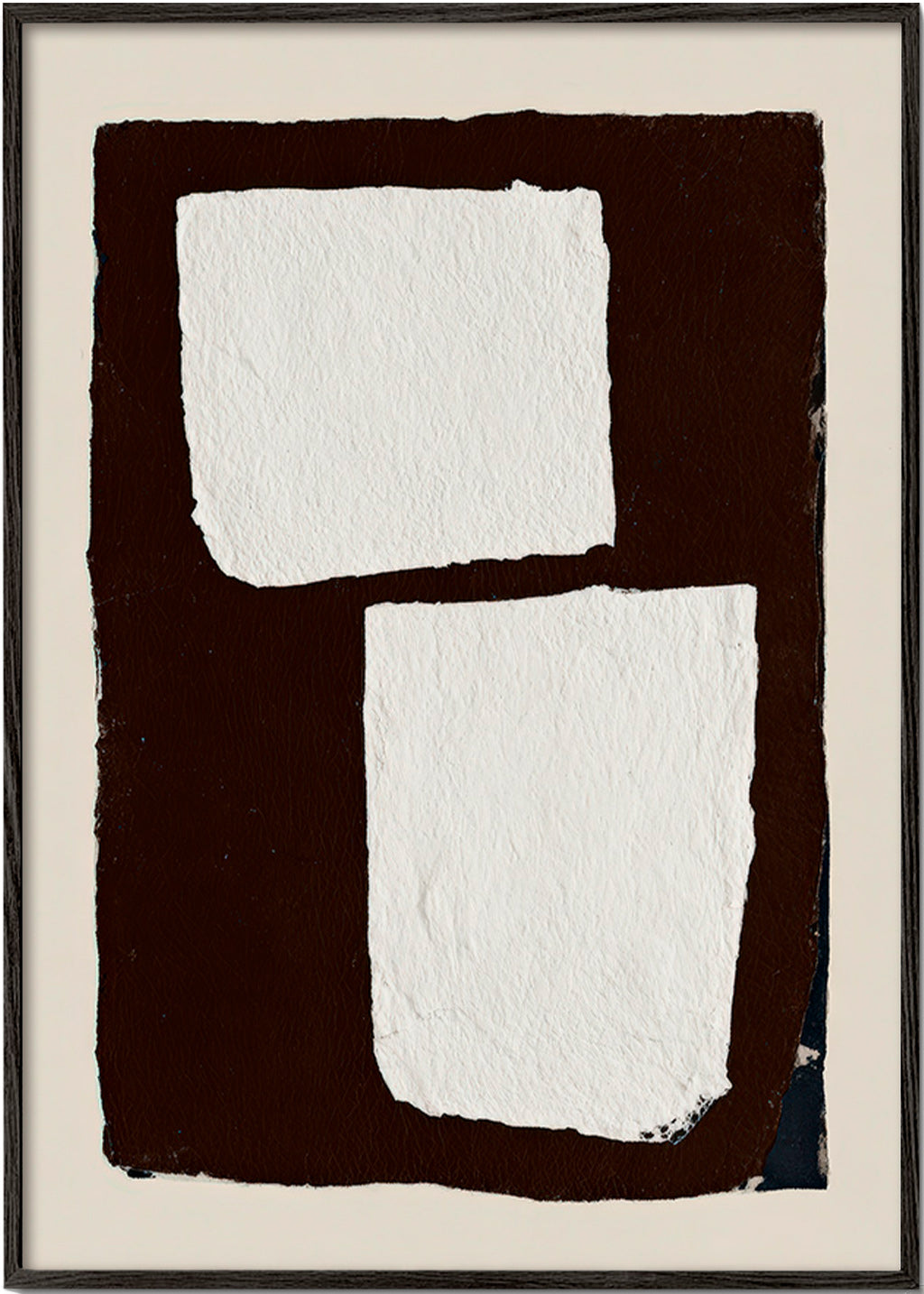 Abstract werk mocha met witte blokken