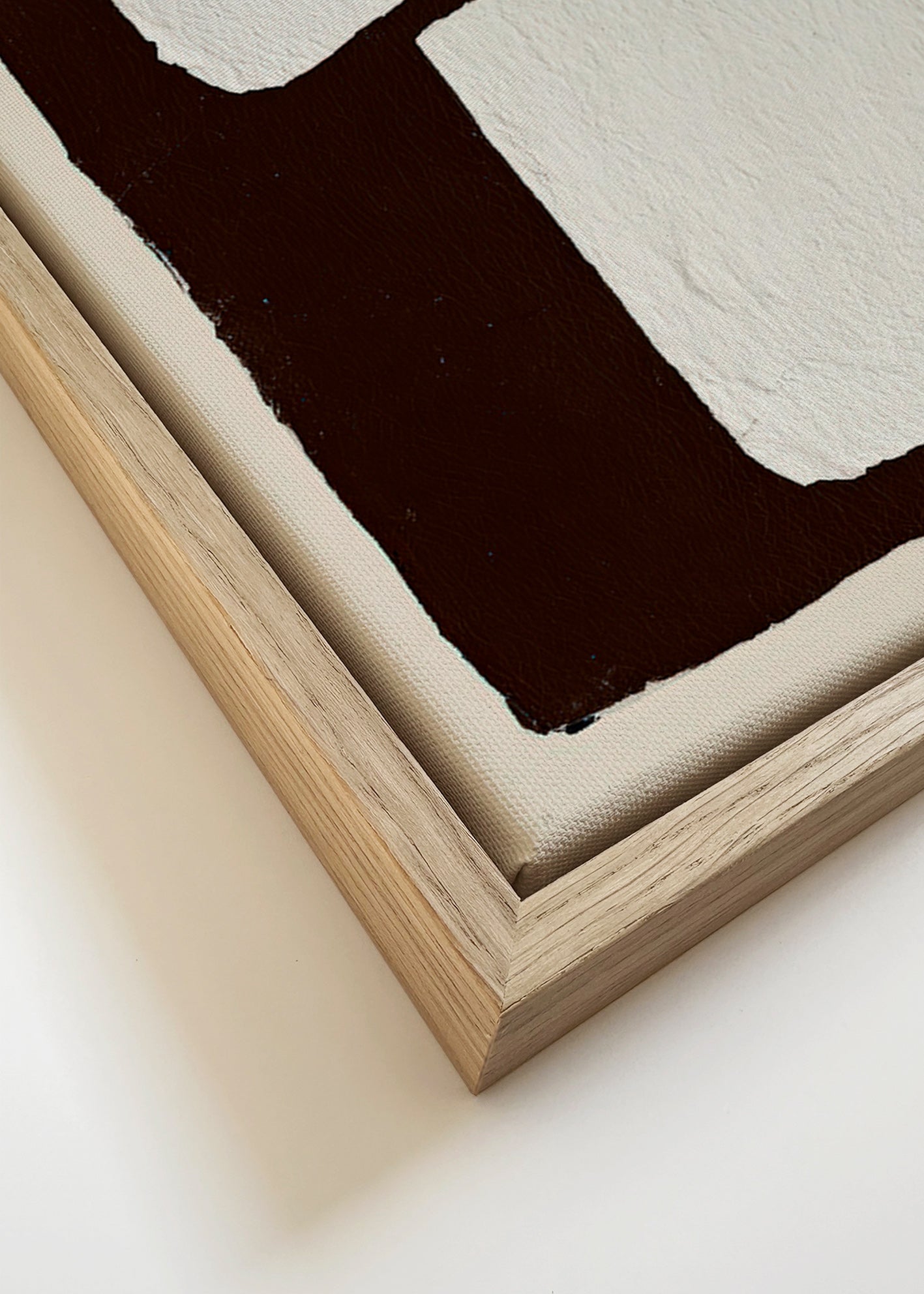 Abstract werk mocha met witte blokken