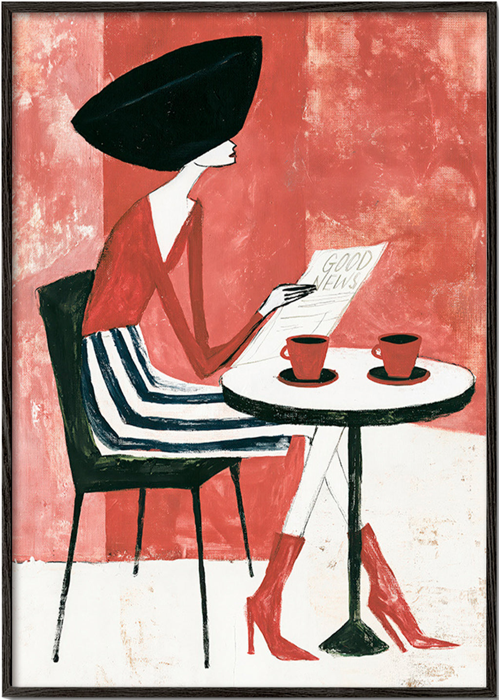 Keuken kunst vrouw met koffie