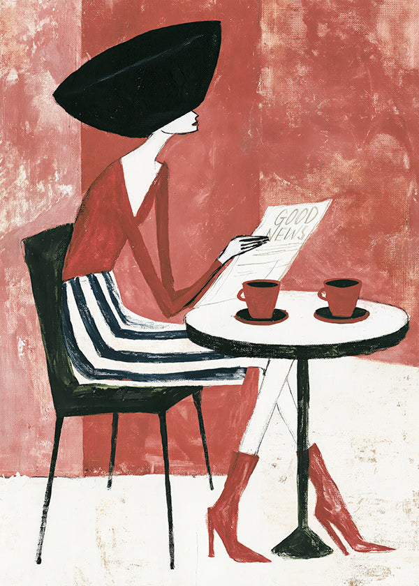 Keuken kunst vrouw met koffie