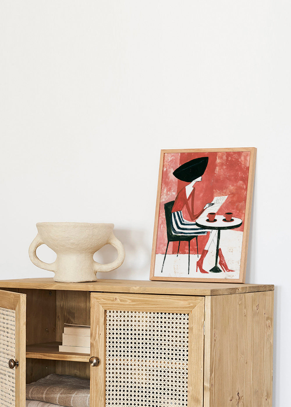 Keuken kunst vrouw met koffie
