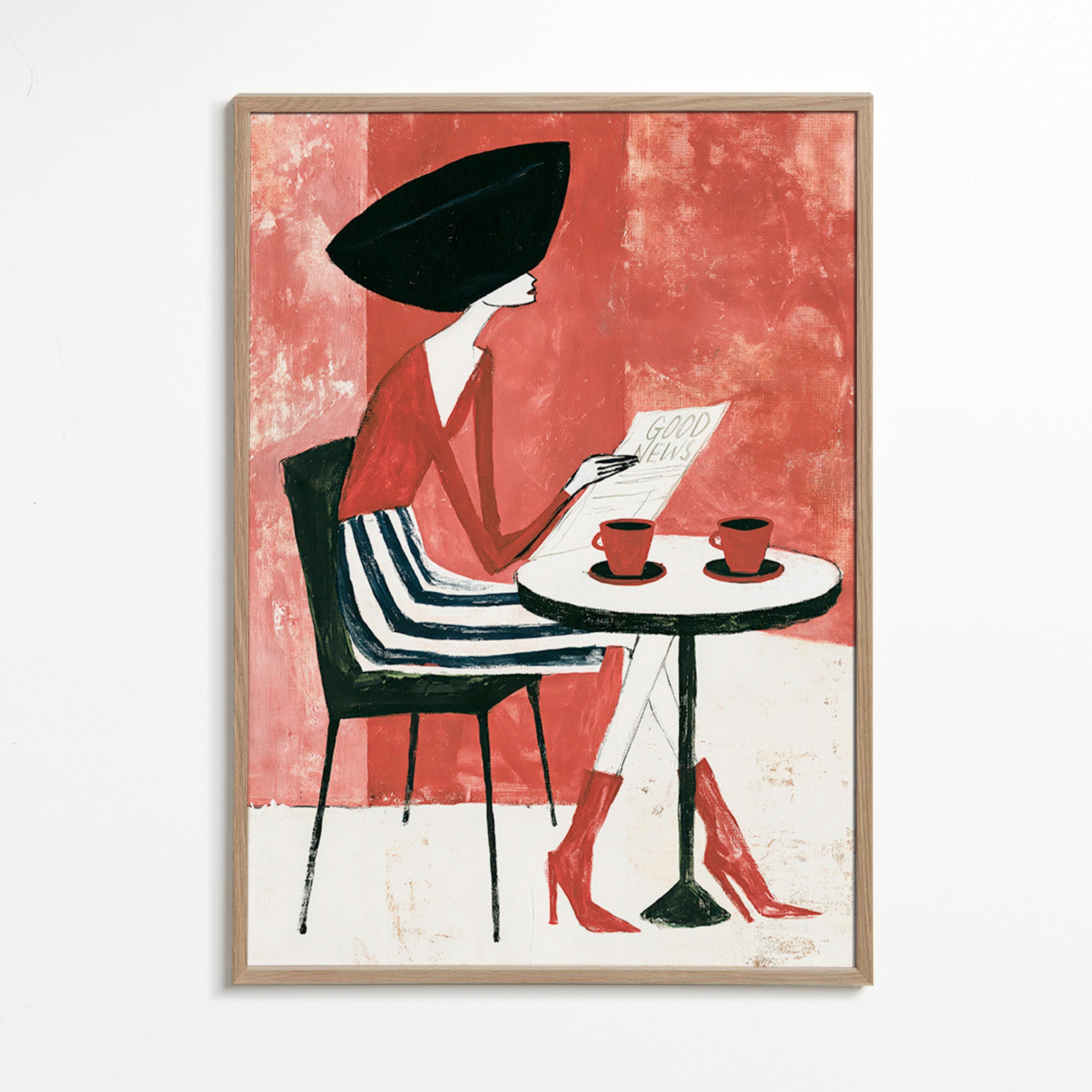 Keuken kunst vrouw met koffie