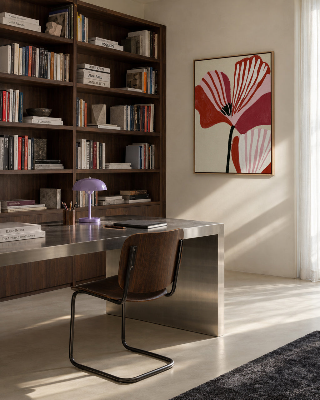 Twin Petals - Framed canvas in an interior