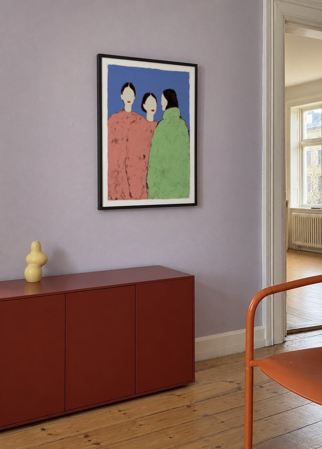 Three Friends - Framed poster in an interior